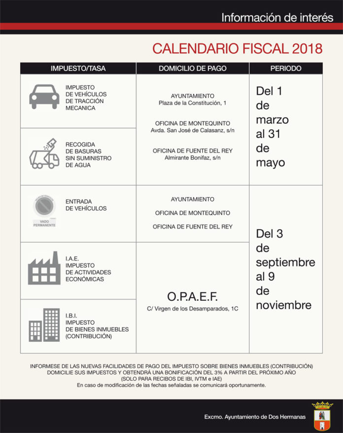 calendario-fiscal-2018 Ayuntamiento de Dos Hermanas