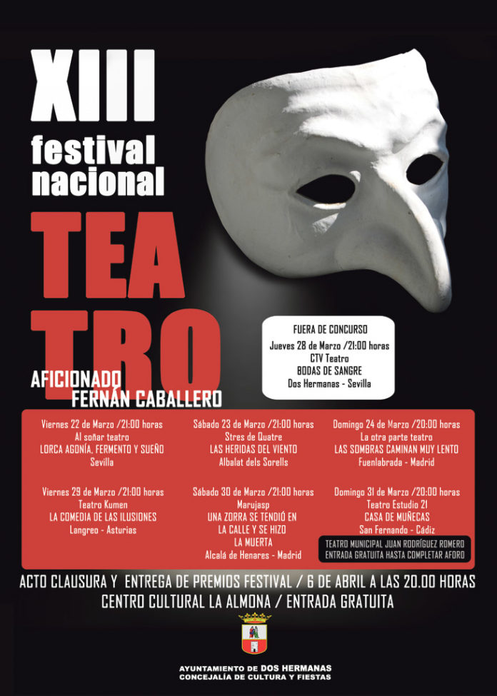 CARTEL-PROGRAMA-FESTIVAL-CON-CLAUSURA XIII Festival de Teatro Aficionado Fernán Caballero