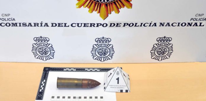 proyectil proyectil de guerra hallado en Dos Hermanas