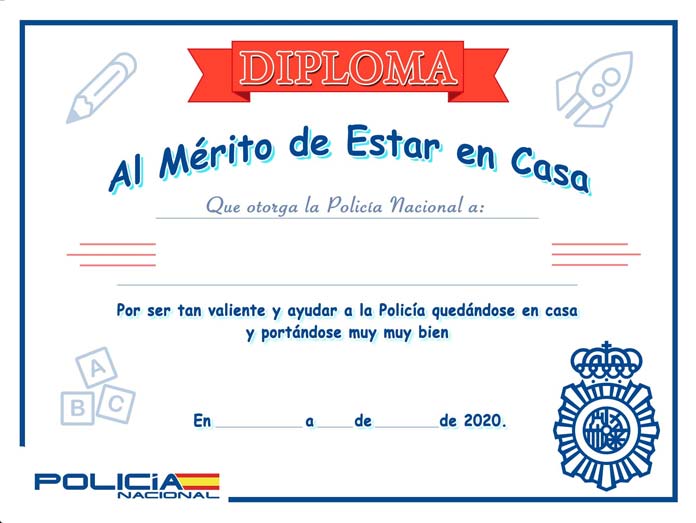 diploma-ninos-policia-web pasatiempos de la Policía Nacional