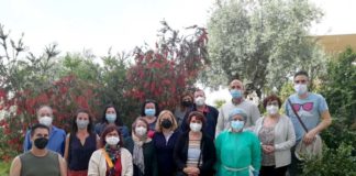 La enfermera Carmen Vélez Vázquez, en la vacunación COVID en Olivar de Quintos Carmen Vélez Vázquez