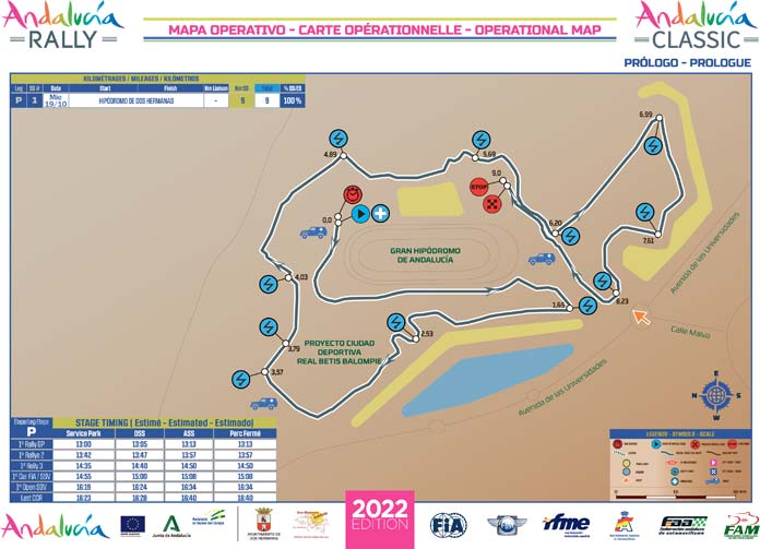 mapa-etapa-prologo prólogo del Andalucía Rally