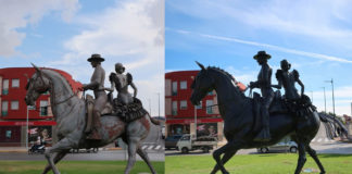 La escultura de la Venta Las Palmas, el antes y el después escultura de la Venta Las Palmas