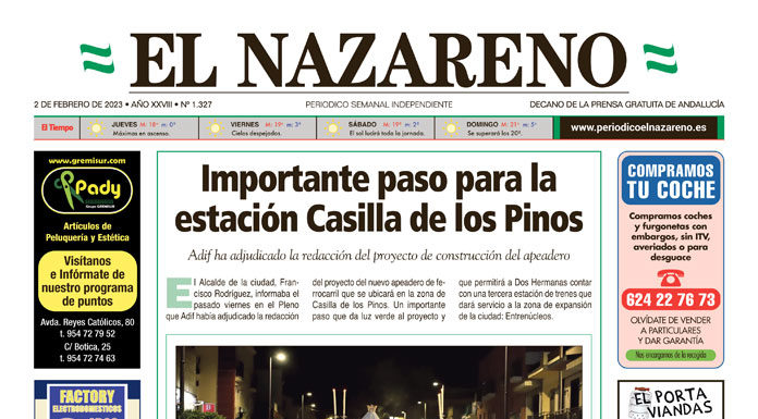 Periódico El Nazareno nº 1.327 de 2 de febrero de 2023 Periódico El Nazareno nº 1.327 de 2 de febrero de 2023